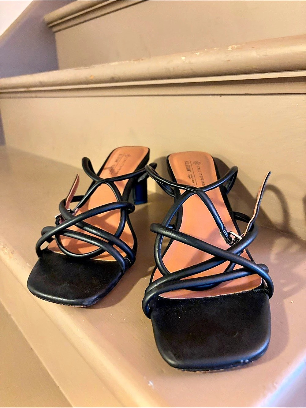 Call It Spring Strappy Block Heel Sandals Black US 8